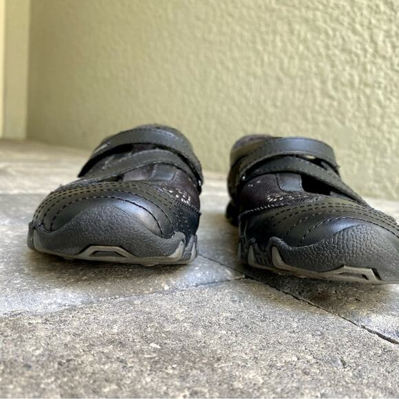 Skechers Womens SN 21406 Black Athletic Shoes Leather Round Toe Comfort Size 7 - Picture 4 of 11